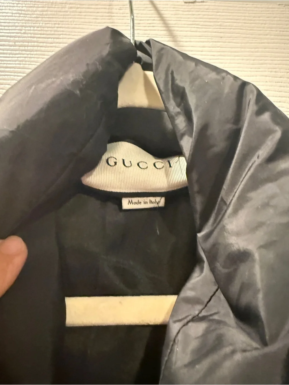 Gucci Black Jacket with Cream Neck Trim